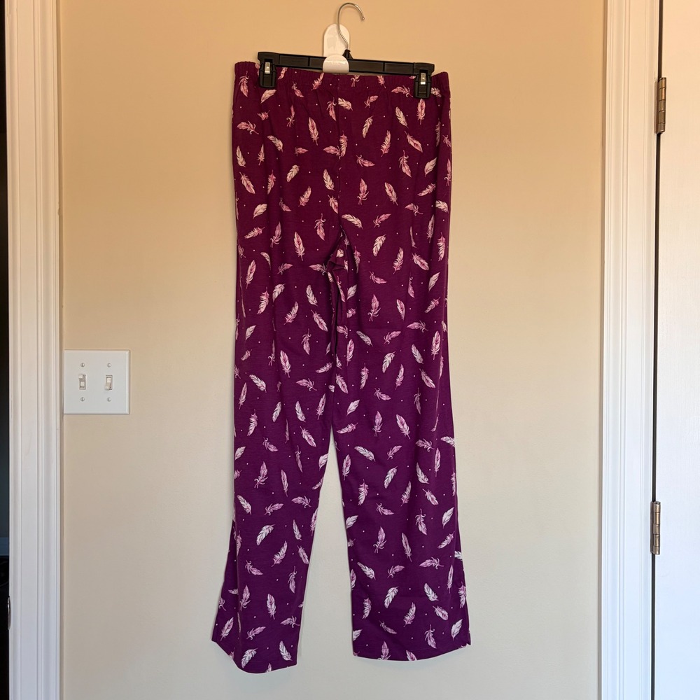 Charter Club Intimates Feathers Plum 2pc Pajama PJ Sleep Set Cozy Small NEW NWT - Picture 6 of 8